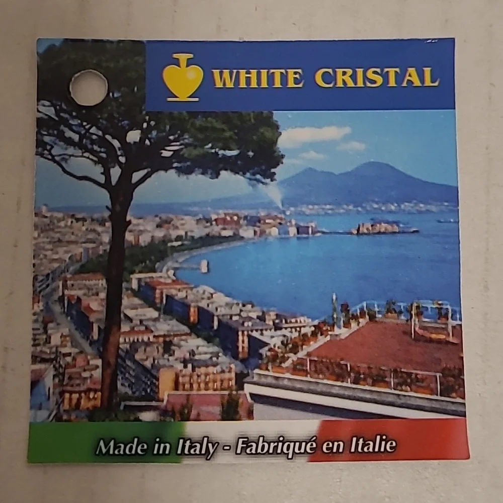 NWT White Cristal Murano Style Vase From Italy